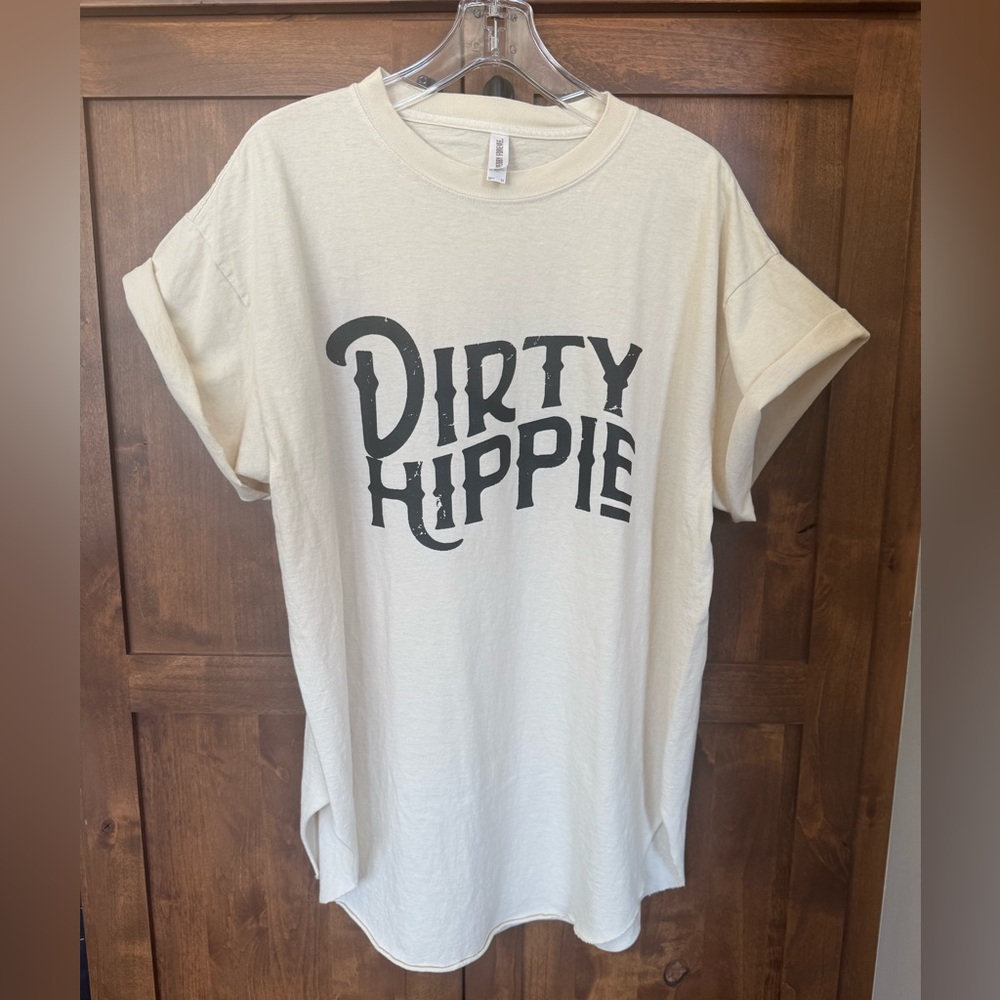 Dirty Hippie Women's Short Sleeve Tee — Cream with Black Graphic